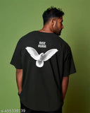 Men's oversized cotton-lycra t-shirt with printed sleeves and relaxed fit. Perfect for streetwear and everyday comfort. Available in sizes M, L, XL (India origin)