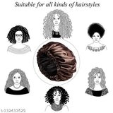 Armoxa combo pack of 2 premium satin silk hair sleeping caps in burgundy color, reversible and reusable design, includes 6 free scrunchies for versatile styling options
