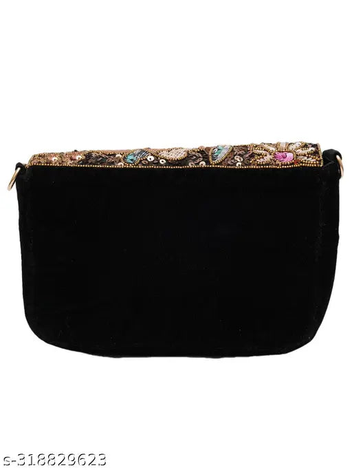 Flower embroidery decorative clutch bag party wear