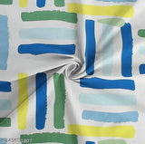Light green and blue checked cotton bedsheets with pillow covers (100% cotton, 180tc), Vardaan Prime Collections for double bed (7ft x 75ft)