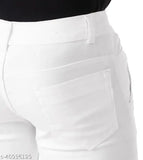 White denim men's jeans by Jac Fashion - Solid fit, mid-rise design, size 30