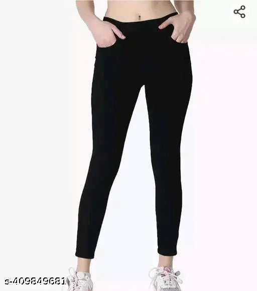 Cotton blend solid women's Staylish jeggings - S, M, L, XL, XXL, free size