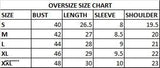 Women's oversized printed cotton t-shirt, black background, available in two sizes, S and M
