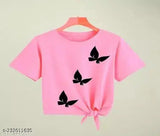 Delux Look Branded premium cotton crop tee, short sleeve, printed pattern, S-XL sizes