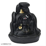 Handcrafted polyresin Kedarnath Mahadev miniature temple, backflow incense holder with 51 free cones - Indian Adi Shankara decorative showpiece
