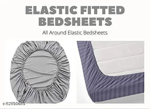 Glace Cotton single bed sheet with pillow cover, 3D printed design, ideal for summer, cotton feel and elastic fitted all around, size 36 x 78 inches (90 x 198 cm), hand and machine washable, made in India