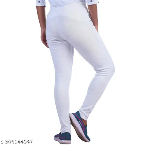 Cotton Lycra jeggings pack of 4, solid color, good quality and lightweight for women's fashion, Indian-made