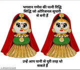 Synthetic resin idol: Lord Riddhi & Siddhi - latest Indian fashion, seated, adorned with jewelry & auspicious symbols