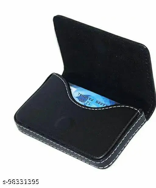 Brown faux leather trendy card holder combo (2 pieces), holds 15 visiting cards or 8 debit/credit cards, professional design from India