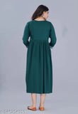 Green cotton sari length dress with side tie detailing
