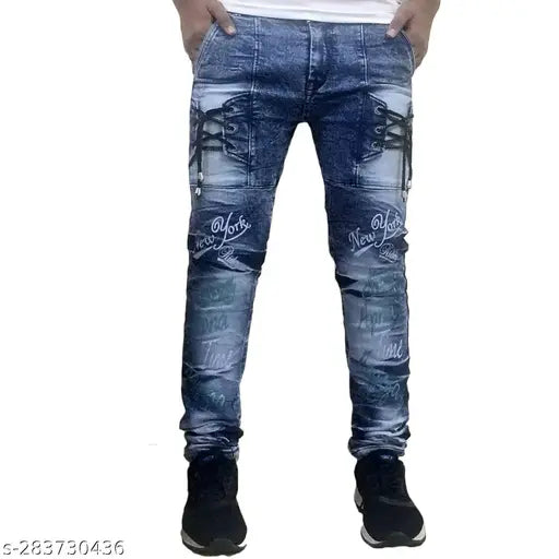 Cotton blend solid-color jeans for active everyday life, made in India with cotton stretch fabric and comfortable pockets