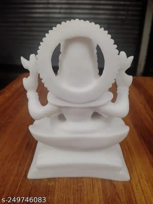 Marble Ganesh Laxmi Idol, 10.5cm x 6cm x 15cm showpiece for Pooja room, Diwali decoration or gifts