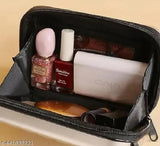 Black crossbody bag with makeup purse essentials