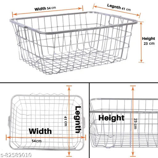 Lime green steel dish drainer basket for kitchen, stainless steel drying stand, bartan basket, plate rack, rectangular shape, 54cm x 41cm x 23cm