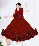 Silk net sleeveless Eastwards girls gown, perfect for parties & celebrations, made in India