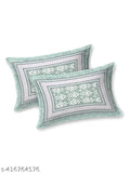 Pure cotton double queen bedsheet set with ethnic motifs, 90x100 size, includes 2 pillow covers (17x27)