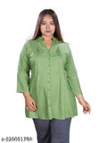Rayon plus size tunic tops for women - solid pattern, three-quarter sleeves, available in XL, XXXL, and 5XL