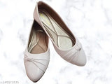 Patent leather trendy women's Belleis ballerinas - slip-on, solid design for casual wear. Long-lasting comfort in sizes IND-4 to IND-8 from Basic Steps (made in India)