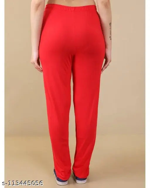 Red cotton sweatpants with elastic waistband, suitable for lounge wear or gym wear