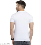 White lion printed cotton round neck T-shirts, ultra-soft and stretchable, 180 GSM. One each in M, L, XXL sizes. Cotton t-shirt with 2 lions printed, perfect fit and breathable, originates from India