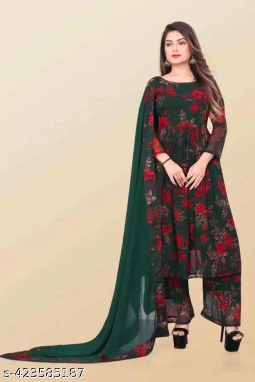 Dark red and black embroidered dupatta set