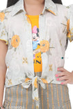 Girl's top and bottom set, floral pattern
