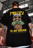 Large cotton men's oversized t-shirt, printed design in short sleeves. Made in India