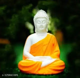 Orange resin meditating Buddha statue (55 inch), exquisite home decor or gift pack item