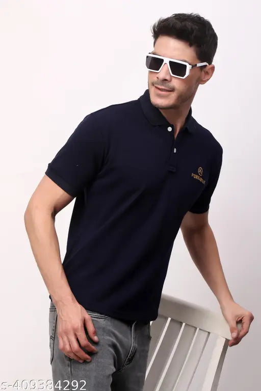 Mens cotton short sleeve solid t-shirt, size M (chest 19in, length 27in), made in India