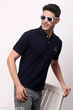 Mens cotton short sleeve solid t-shirt, size M (chest 19in, length 27in), made in India