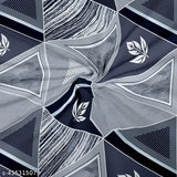 Geometric microfiber double fitted bedsheet with 2 pillow covers, ideal for summer, by BAANI