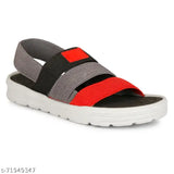 Men's fashionable slippers, red and black straps