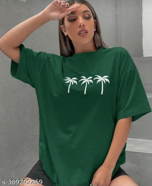 Trendy oversized cat-themed t-shirt for women