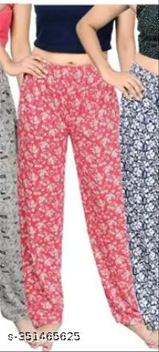 Women's printed cotton lower pants combo pack of 4