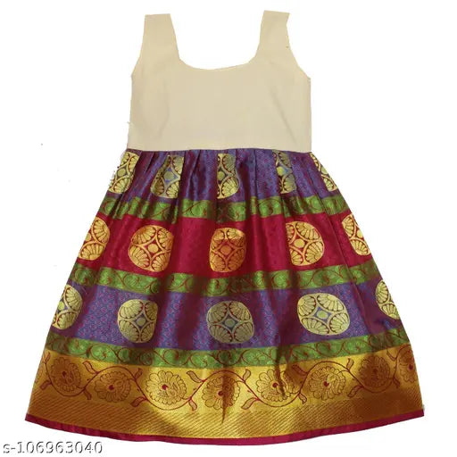 Fabulous kids' Ajantha Pattu Leghanga Choli with waist belt - Indian traditional cotton-silk lehenga choli for festivals, 6 months to 8 years