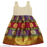 Fabulous kids' Ajantha Pattu Leghanga Choli with waist belt - Indian traditional cotton-silk lehenga choli for festivals, 6 months to 8 years