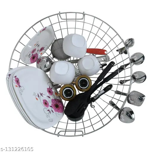 Winstar stainless steel dish drainer with circular basket, suitable for kitchen use, designed to hold dishes and cups during drying