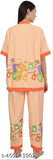 Cotton blend printed night suit set for women, perfect for lounging and cozy sleep in classic Indian designs