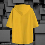 Multicolored cotton hoodie half combo T-shirt for men, trending print pattern on short sleeves