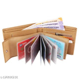 Brown faux leather designer wallet for men's, featuring 2 compartments and a modern look. Perfect gift or personal accessory with credit card pockets, currency compartment, and imported materials
