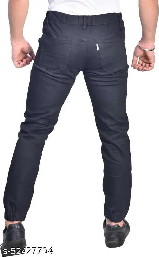 Designer solid denim men's jeans, size 28/30/32/34 from India - quality casual wear for fashionable gentlemen