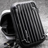 Black and silver box sling with handle