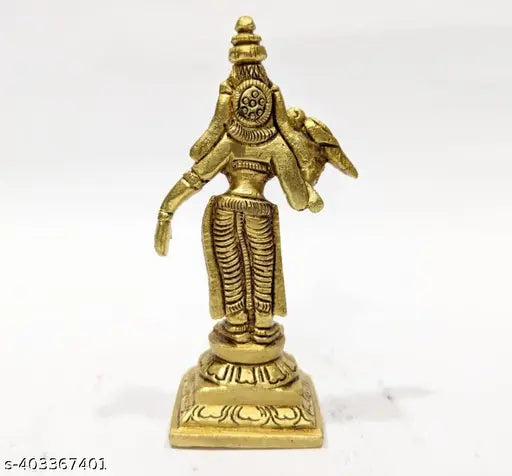Brass Indian God Idol, Meenakshi Amman (125g, 4cm x 4cm x 10cm) for Pooja room decor