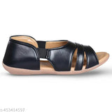 Black strappy flat slip-on ballerina shoe for women