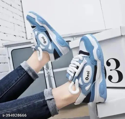 Synthetic and PVC Sky OGY Casual Sneaker by Bucadia Girls - Lightweight, breathable, comfortable sneakers with slip-resistant sole, suitable for girls aged 3-8. Made in India