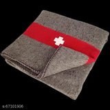 Brown and white cross with red stripe wool chestnut blanket, perfect for emergencies or home decor