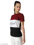 Trendy women's cotton t-shirt with short sleeves and printed pattern, size S (30in bust, 24in length) - India-made fashion wear