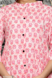 Printed cotton A-line princess cut kurta with double pockets, extra plus sizes 4XL to 7XL, suitable for formal and casual occasions