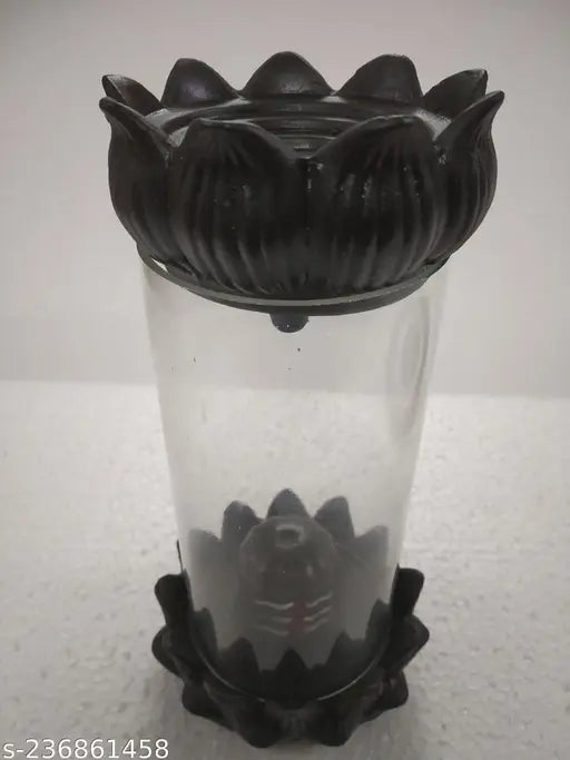 Black resin glass incense holder