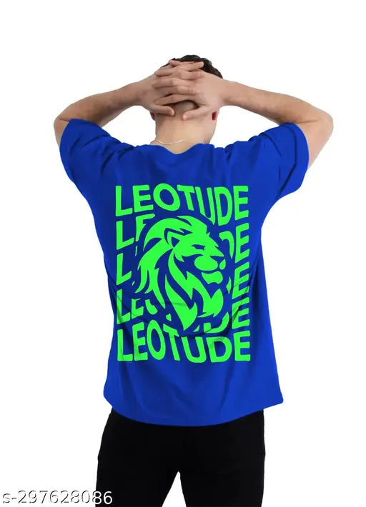 LEOTUDE Men's Oversized Cotton Blend Half Sleeve T-Shirt | Plus Size Also Avaialble